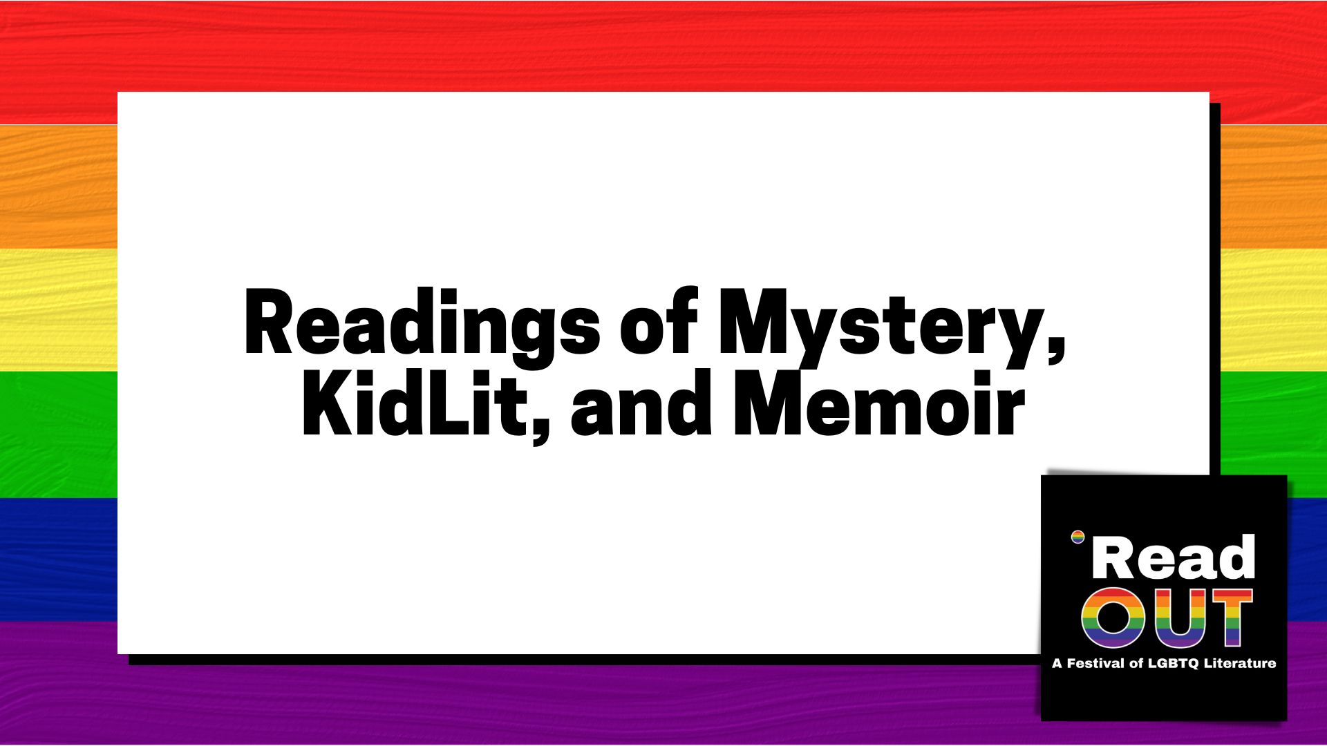 Readings of Mystery, KidLit and Memoir
